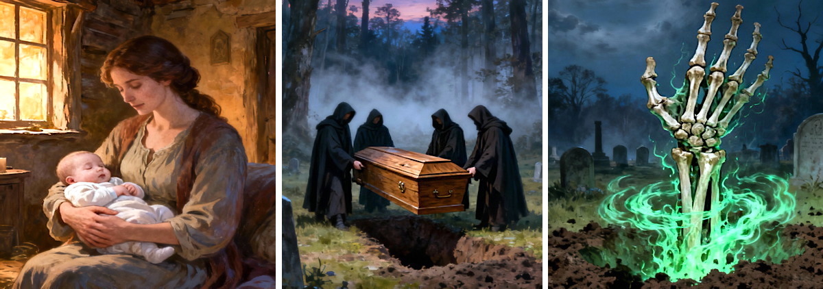 Life, Death, and Undeath scenes