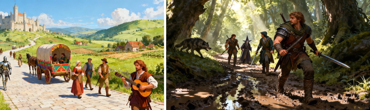 Traveling road scenes